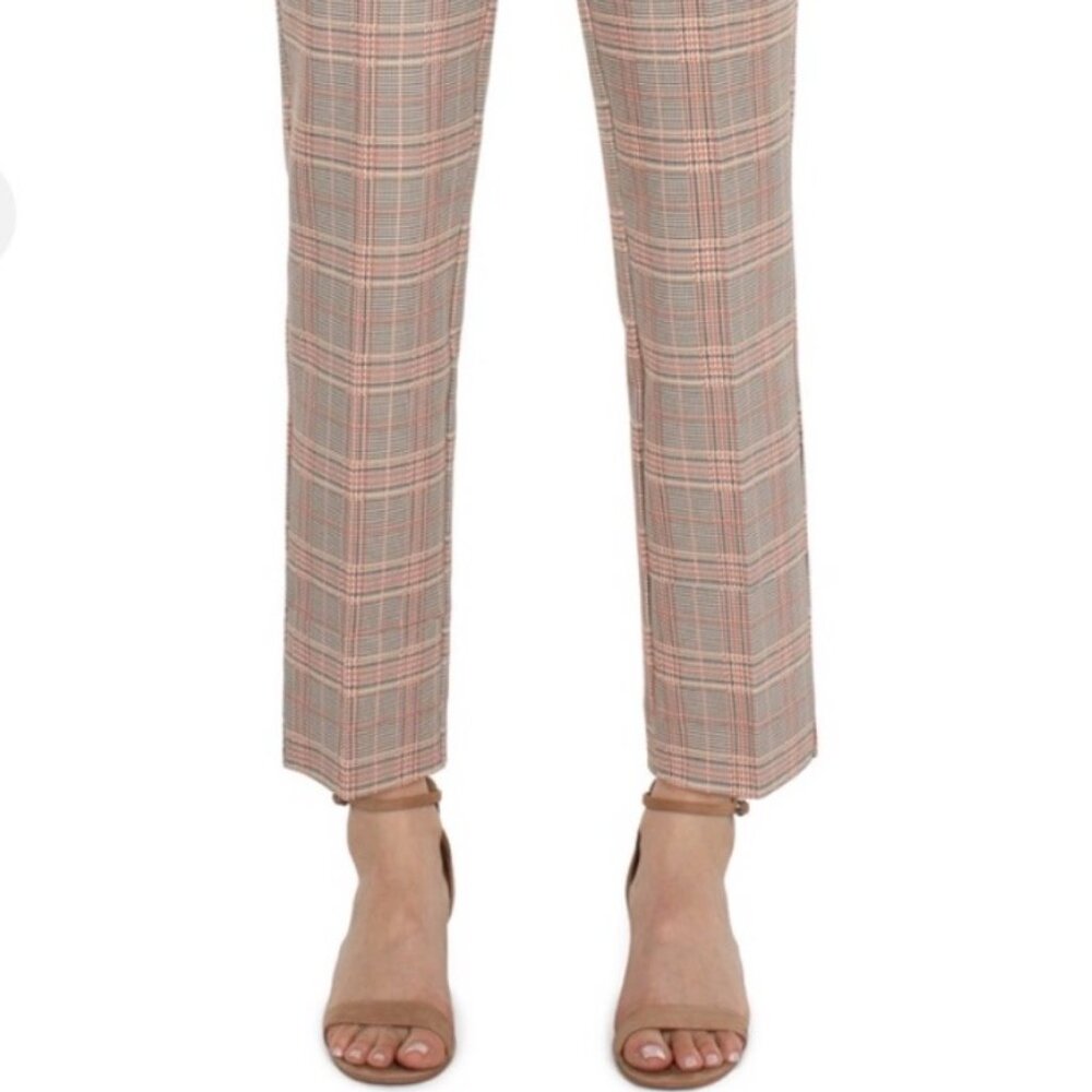 Liverpool Kelsey Trousers Orange and Brown Plaid NWT 6/28 petite
